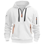 Gareth | Men's Zip-Pocket Casual Hoodie, Relaxed Hooded Jumper | Bella Blue