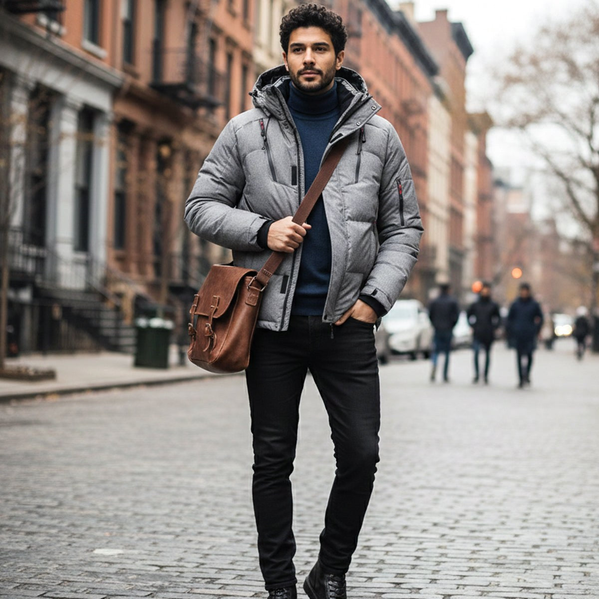 Garrett | Men's Insulated Winter Parka Jacket, Hooded Windproof Coat | Bella Blue