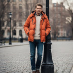 Garrett | Men's Insulated Winter Parka Jacket, Hooded Windproof Coat | Bella Blue