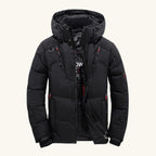Garrett | Men's Insulated Winter Parka Jacket, Hooded Windproof Coat | Bella Blue | Gray