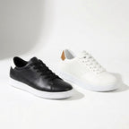 Garrett | Men's Perforated Leather Trainers, Breathable Smart Casual Shoes | Bella Blue