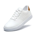 Garrett | Men's Perforated Leather Trainers, Breathable Smart Casual Shoes | Bella Blue