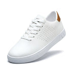 Garrett | Men's Perforated Leather Trainers, Breathable Smart Casual Shoes | Bella Blue