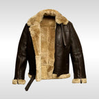 Garrett | Men's Shearling-Lined Leather Jacket, Warm Flight-Style Coat | Bella Blue