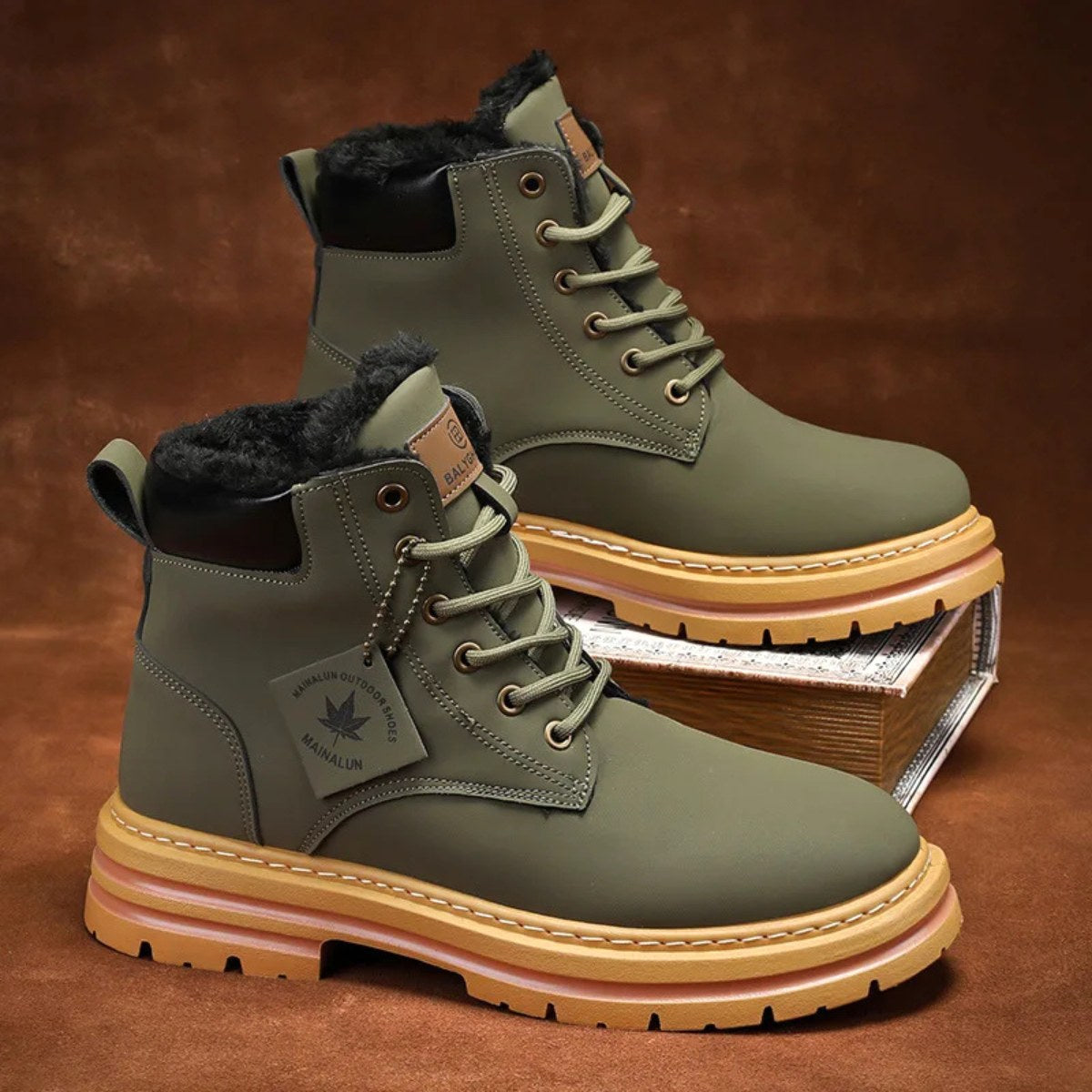 Gavin | Men's Fur-Lined Insulated Snow Boots, Winter Boots | Bella Blue
