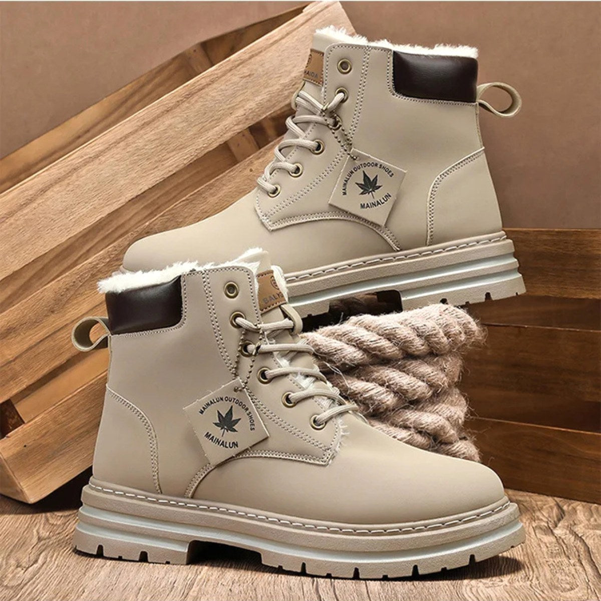Gavin | Men's Fur-Lined Insulated Snow Boots, Winter Boots | Bella Blue