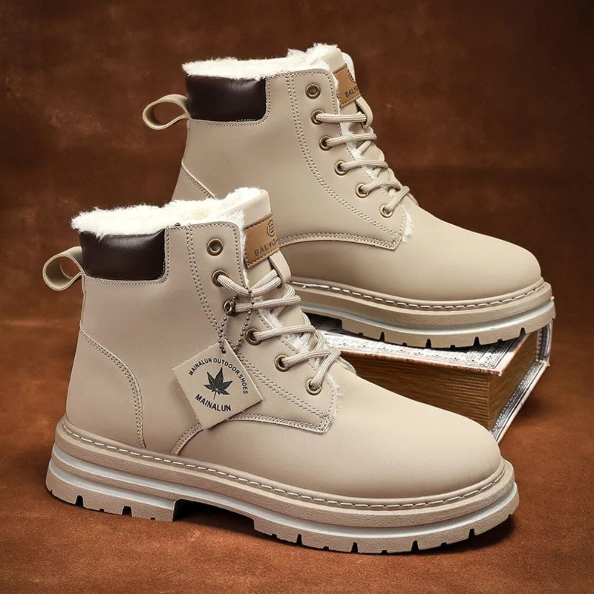 Gavin | Men's Fur-Lined Insulated Snow Boots, Winter Boots | Bella Blue
