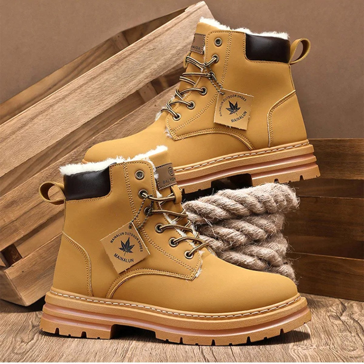 Gavin | Men's Fur-Lined Insulated Snow Boots, Winter Boots | Bella Blue