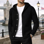 Gavin | Men's Knit Cardigan, Soft Everyday Cardigan | Bella Blue | Black