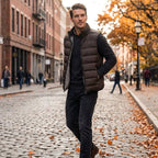 Gavin | Men's Quilted Gilet with Synthetic Fill, Lightweight Autumn Gilet | Bella Blue