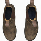 George | Men's Chelsea Leather Slip-On Ankle Boots, Classic Slip-On Boots | Bella Blue | Grey