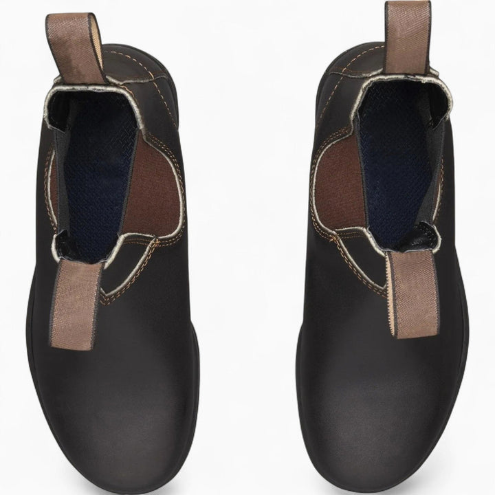 George | Men's Chelsea Leather Slip-On Ankle Boots, Classic Slip-On Boots | Bella Blue
