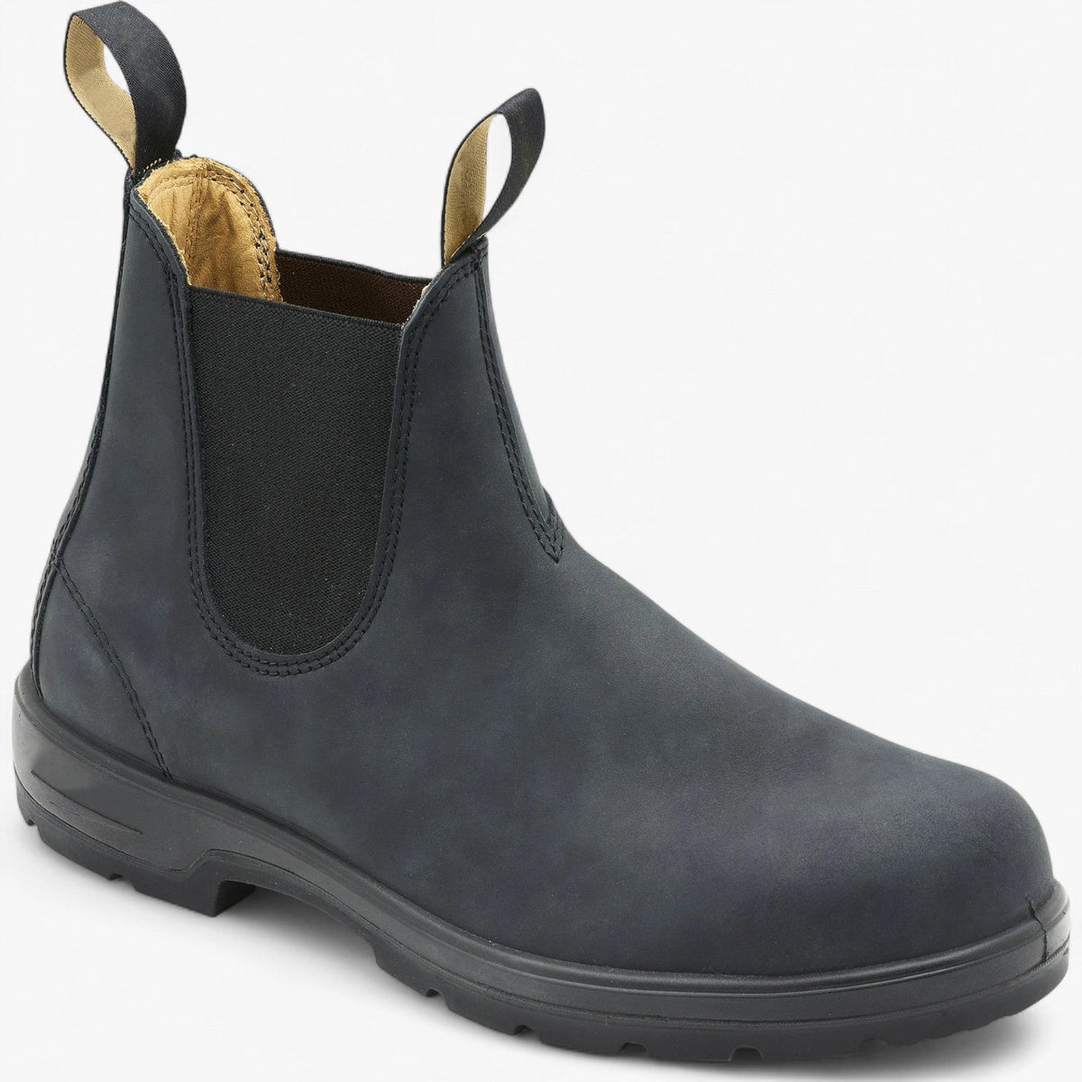 George | Men's Chelsea Leather Slip-On Ankle Boots, Classic Slip-On Boots | Bella Blue