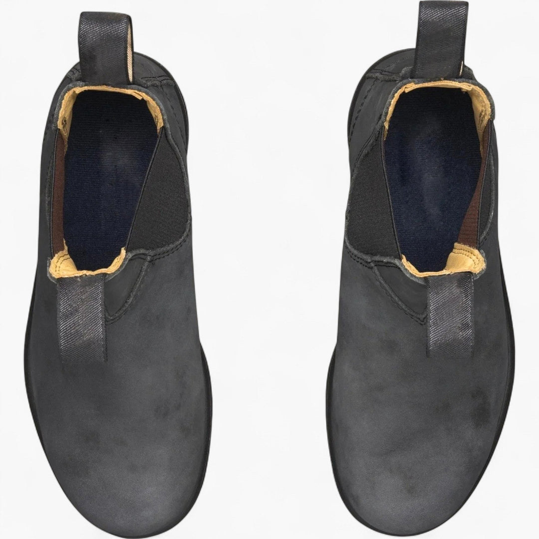 George | Men's Chelsea Leather Slip-On Ankle Boots, Classic Slip-On Boots | Bella Blue
