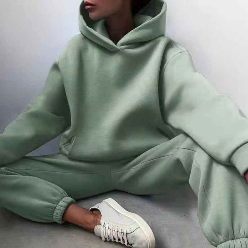 Georgia | Women's Oversized Hooded Loungewear Set, Wide-Leg Two-Piece Set | Bella Blue