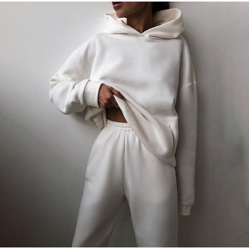 Georgia | Women's Oversized Hooded Loungewear Set, Wide-Leg Two-Piece Set | Bella Blue