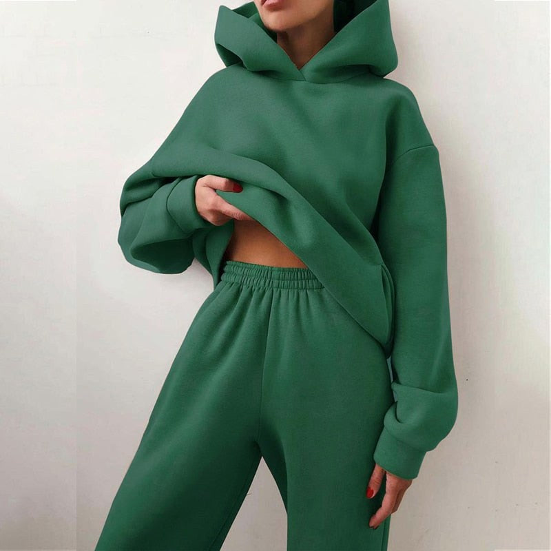 Georgia | Women's Oversized Hooded Loungewear Set, Wide-Leg Two-Piece Set | Bella Blue