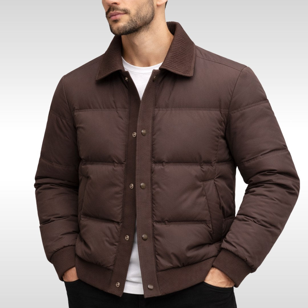 Gerd | Men's Quilted Jacket with Modern Design, City Jacket for Every Day | Bella Blue | Black