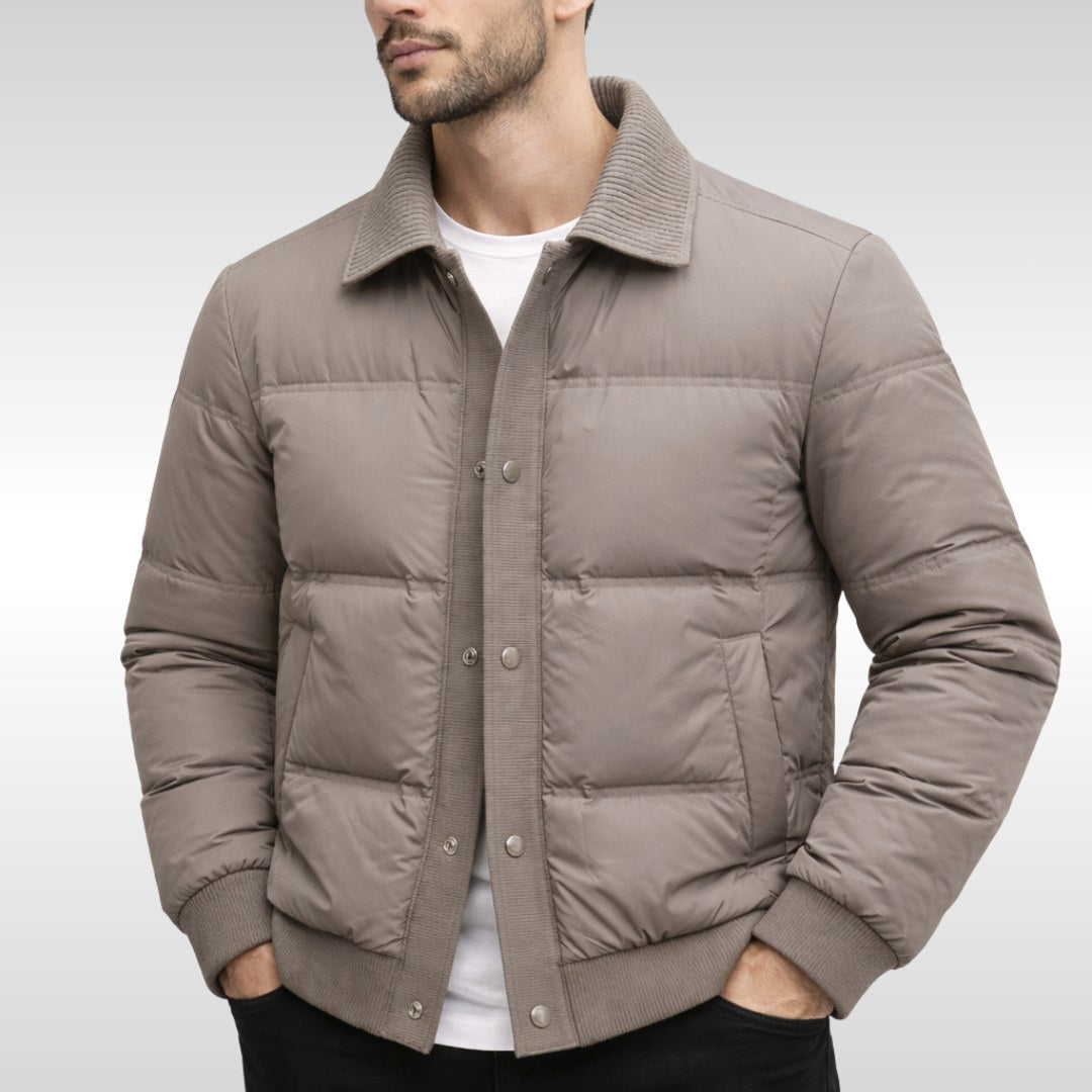 Gerd | Men's Quilted Jacket with Modern Design, City Jacket for Every Day | Bella Blue | Black