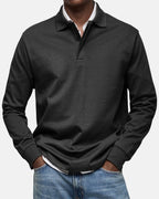 Gerhard | Classic Long-Sleeve Polo Shirt, Elegant Men's Polo | Bella Blue | Light Blue