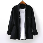 Gillian | Women's Durable Rain Coat, Practical Autumn Coat | Bella Blue | Black