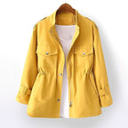 Gillian | Women's Durable Rain Coat, Practical Autumn Coat | Bella Blue | Yellow