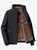Grant | Men's Waterproof Jacket with Thermal Fleece Lining, Smart Autumn Coat | Bella Blue | Black
