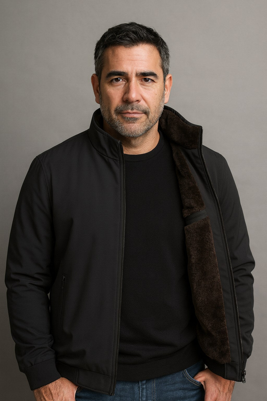 Grant | Men's Waterproof Jacket with Thermal Fleece Lining, Smart Autumn Coat | Bella Blue