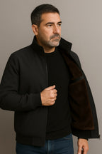 Grant | Men's Waterproof Jacket with Thermal Fleece Lining, Smart Autumn Coat | Bella Blue