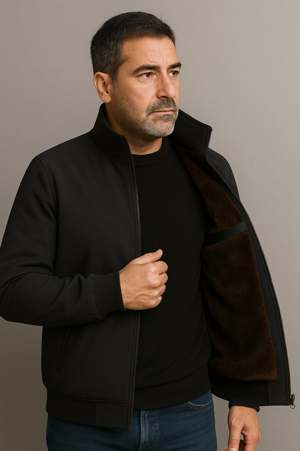 Grant | Men's Waterproof Jacket with Thermal Fleece Lining, Smart Autumn Coat | Bella Blue
