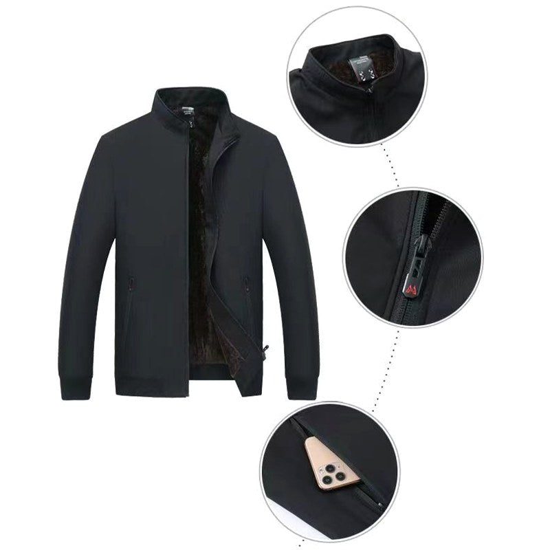 Grant | Men's Waterproof Jacket with Thermal Fleece Lining, Smart Autumn Coat | Bella Blue