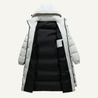 Griffin | Men's Hooded Longline Puffer Coat, Windproof Autumn Coat | Bella Blue