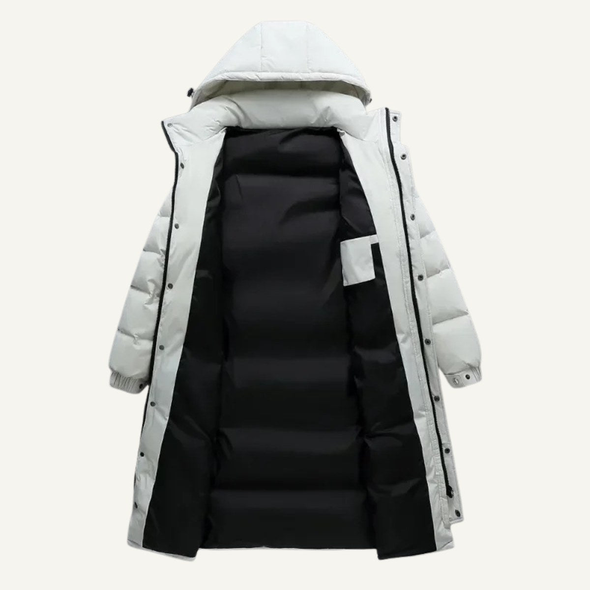 Griffin | Men's Hooded Longline Puffer Coat, Windproof Autumn Coat | Bella Blue