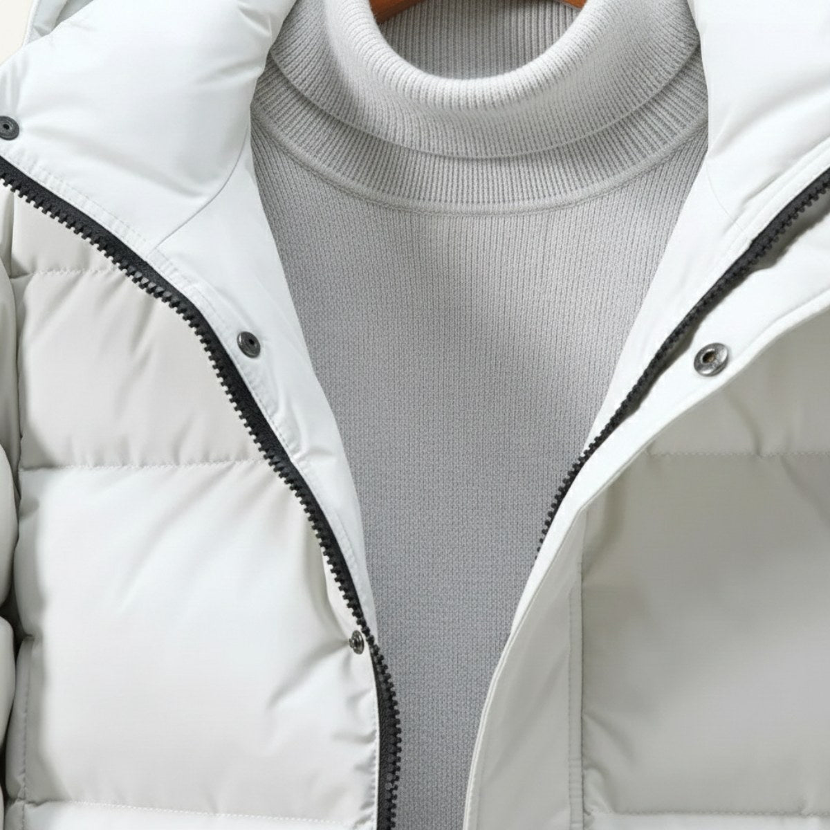 Griffin | Men's Hooded Longline Puffer Coat, Windproof Autumn Coat | Bella Blue