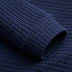 Günter | Men's Waffle-Piqué Polo Shirt with Check Pattern, Classic Polo Shirt | Bella Blue | Grey