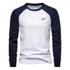 Hannes | Men's Long-Sleeve Shirt with Contrast Detail, Sporty Long-Sleeve Shirt | Bella Blue | Green