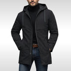 Hans | Men's Weatherproof Coat with Padding, Modern Winter Coat | Bella Blue | Black