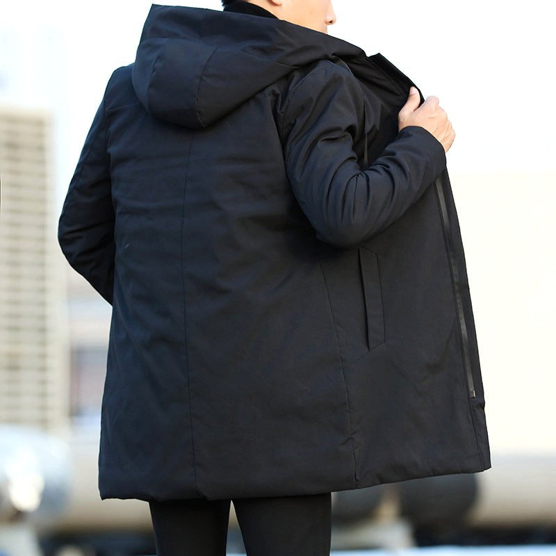 Hans | Men's Weatherproof Coat with Padding, Modern Winter Coat | Bella Blue | Black