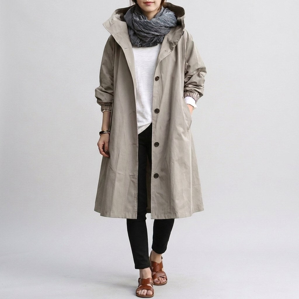 Harriet | Women's Relaxed-Fit Waterproof Jacket, Hooded Rain Coat | Bella Blue