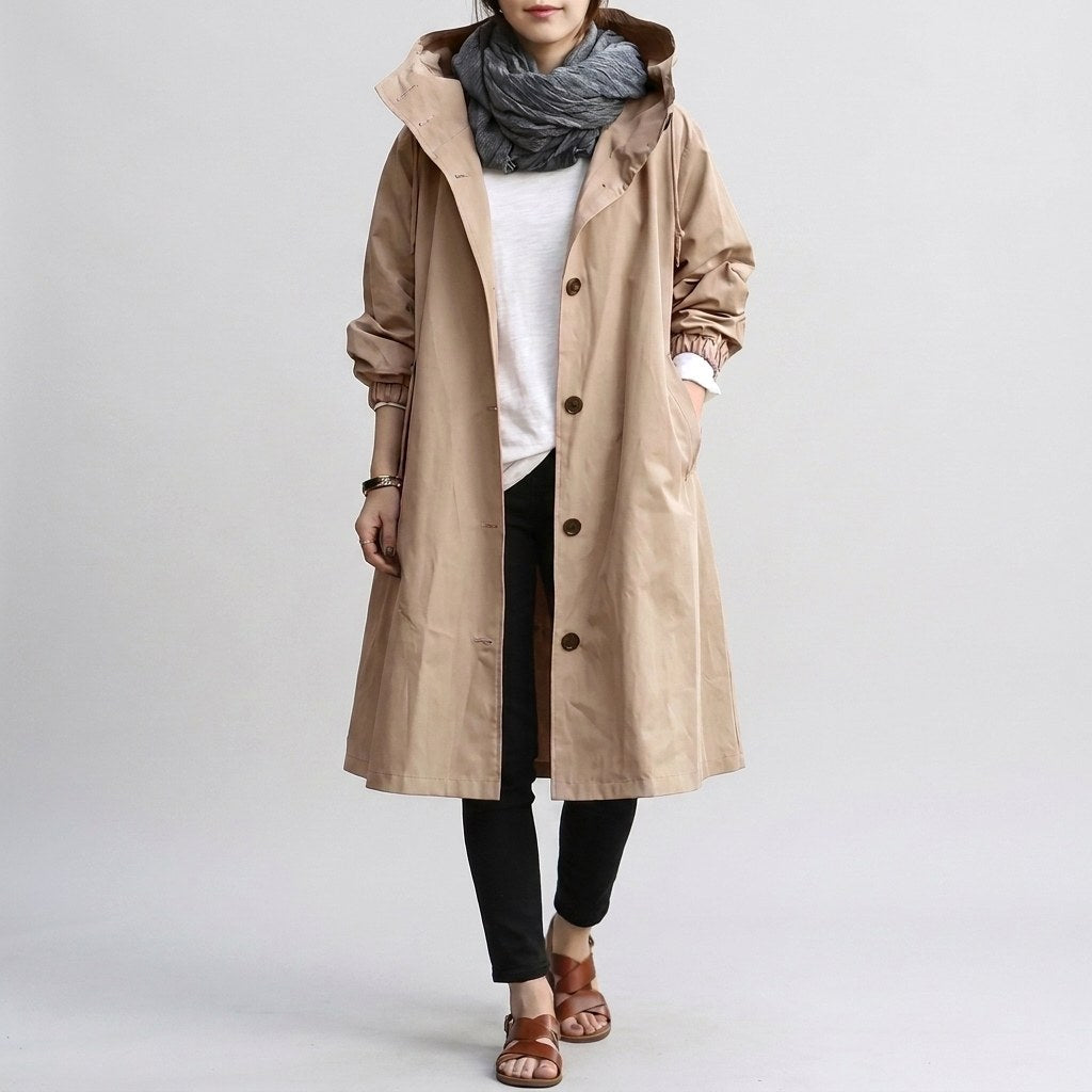 Harriet | Women's Relaxed-Fit Waterproof Jacket, Hooded Rain Coat | Bella Blue