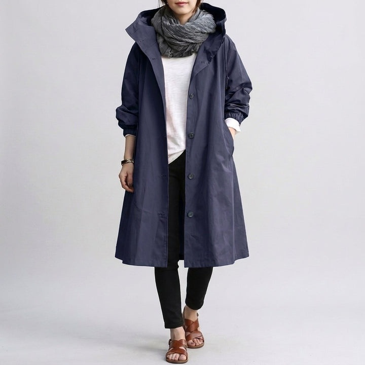 Harriet | Women's Relaxed-Fit Waterproof Jacket, Hooded Rain Coat | Bella Blue