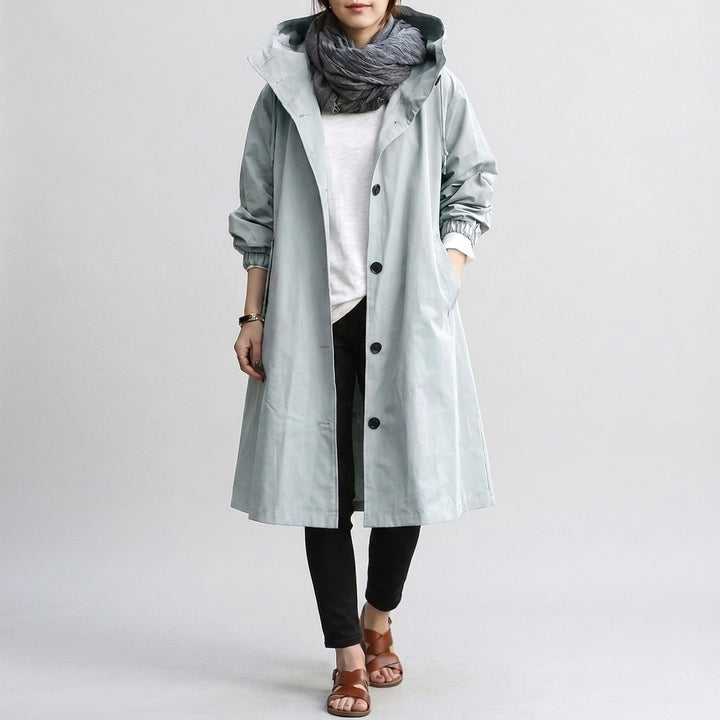 Harriet | Women's Relaxed-Fit Waterproof Jacket, Hooded Rain Coat | Bella Blue