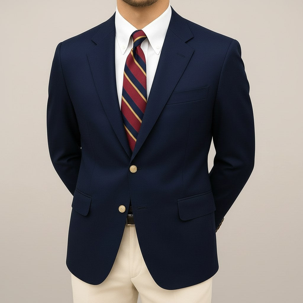 Harrison | Men's Tailored Blazer Jacket, Smart Structured Blazer Suit | Bella Blue | Navy Blue