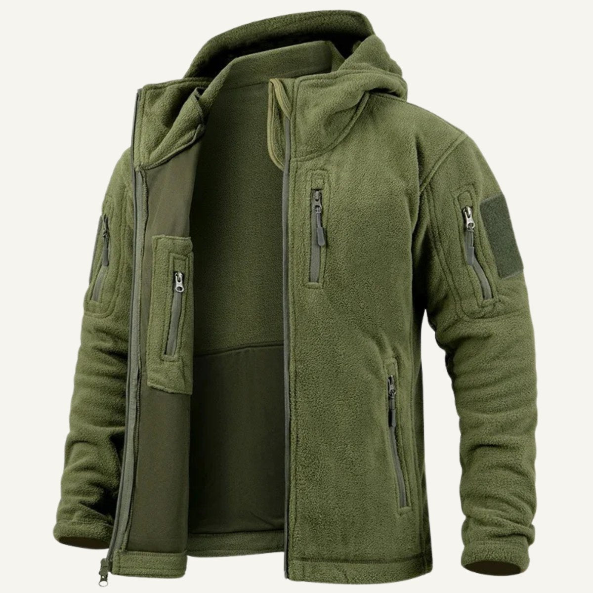 Harrison | Men's Warm Tactical Fleece Jacket, Hooded Outdoor Jacket | Bella Blue