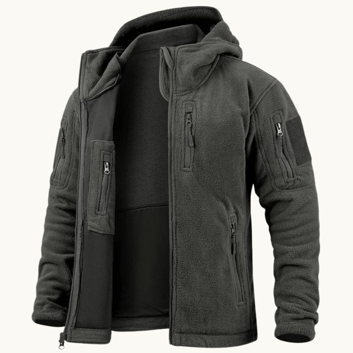 Harrison | Men's Warm Tactical Fleece Jacket, Hooded Outdoor Jacket | Bella Blue