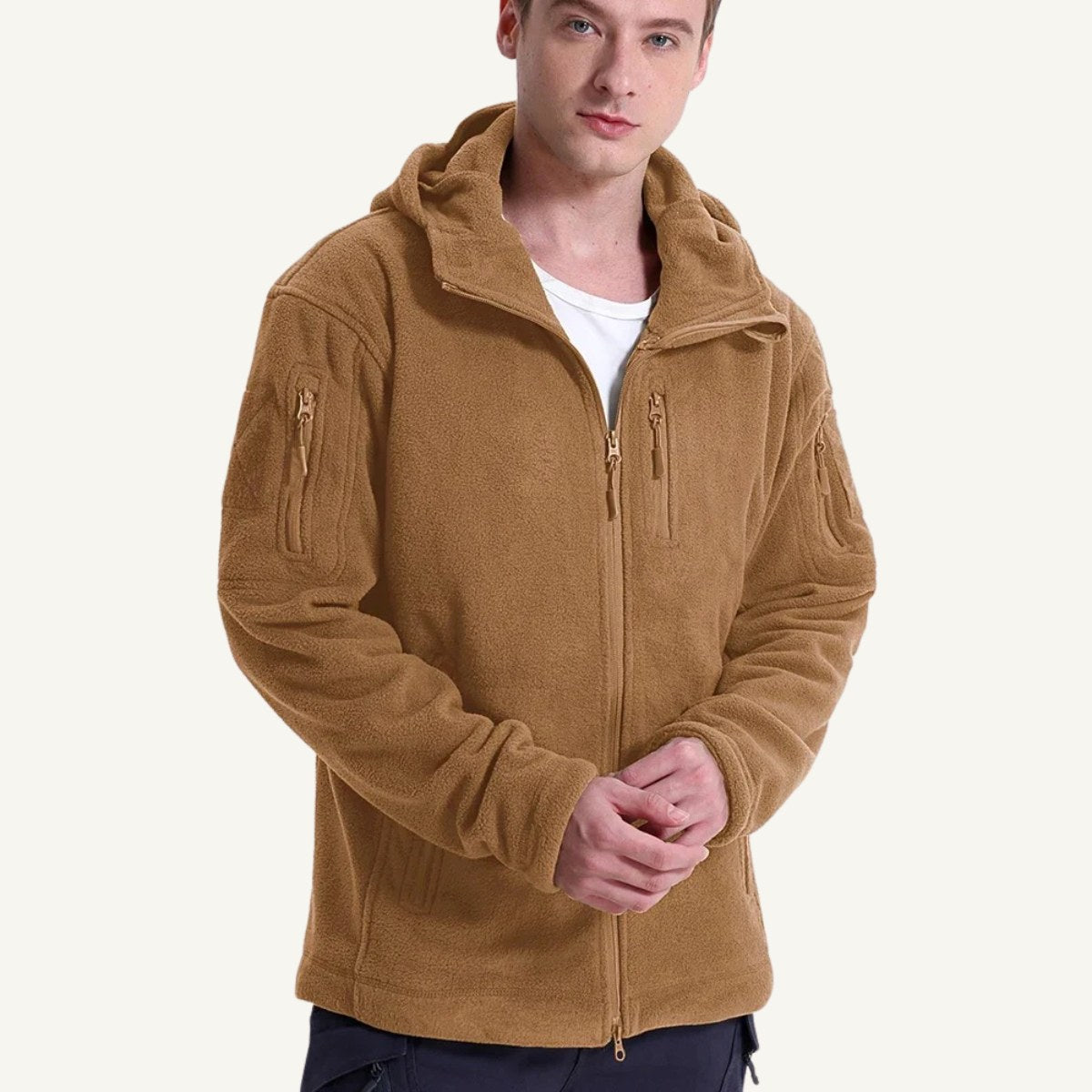 Harrison | Men's Warm Tactical Fleece Jacket, Hooded Outdoor Jacket | Bella Blue | Navy Blue