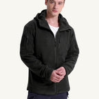 Harrison | Men's Warm Tactical Fleece Jacket, Hooded Outdoor Jacket | Bella Blue | Army Green