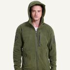 Harrison | Men's Warm Tactical Fleece Jacket, Hooded Outdoor Jacket | Bella Blue | Dark Grey