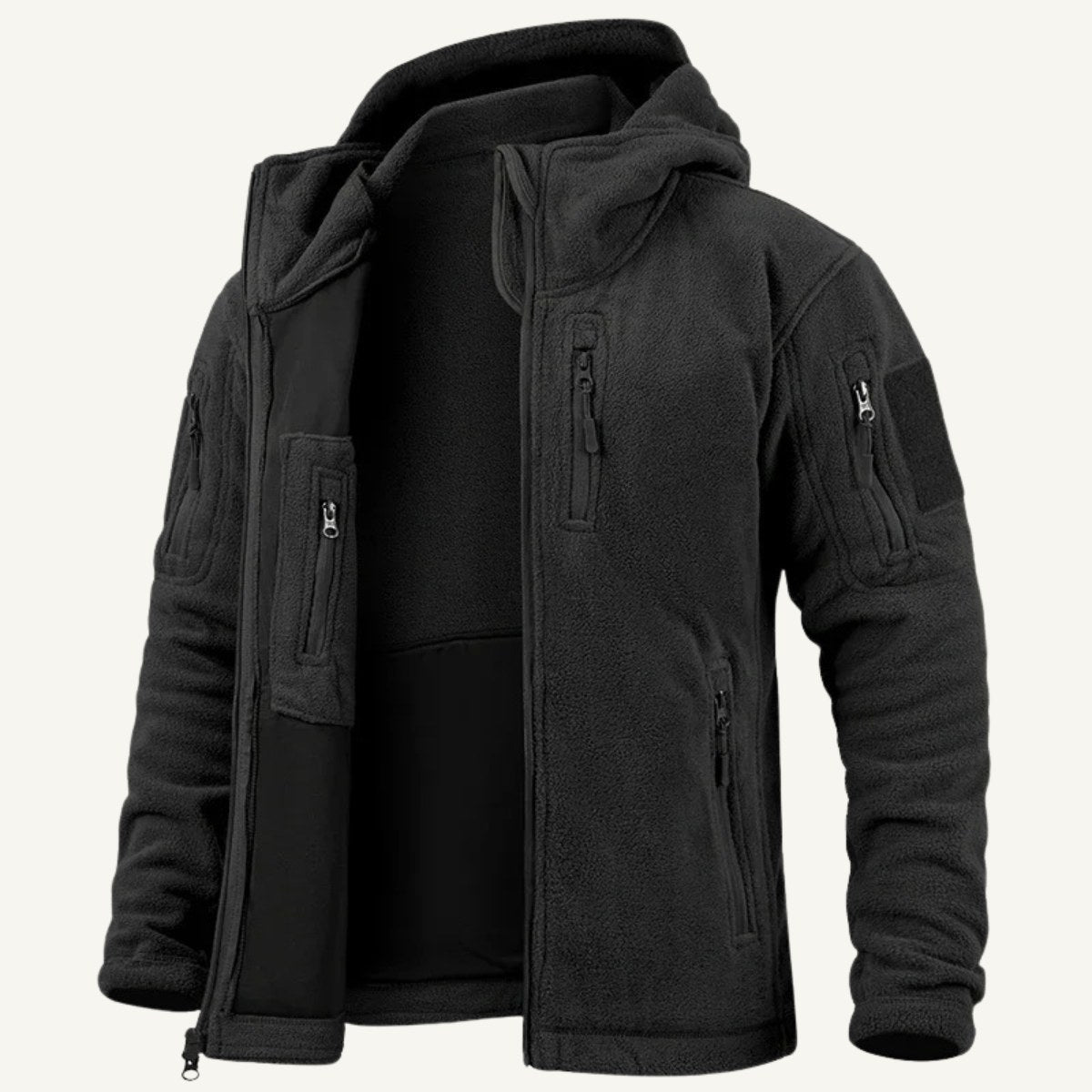 Harrison | Men's Warm Tactical Fleece Jacket, Hooded Outdoor Jacket | Bella Blue