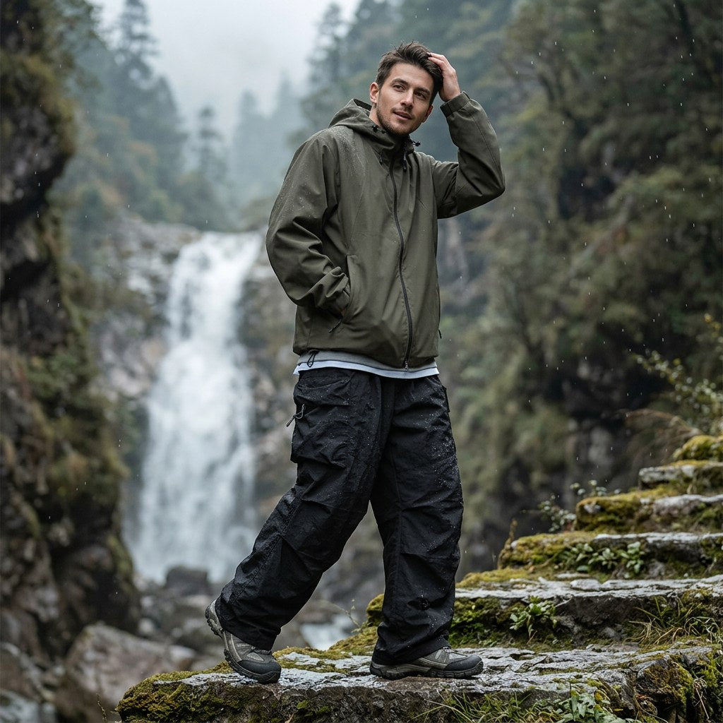 Harry | Men's Waterproof Cargo Trousers, Loose-Fit Technical Walking Trousers | Bella Blue